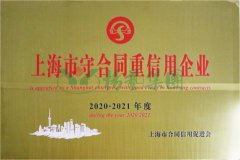 2020-2021 上海市守合同重信誉企业AAA级